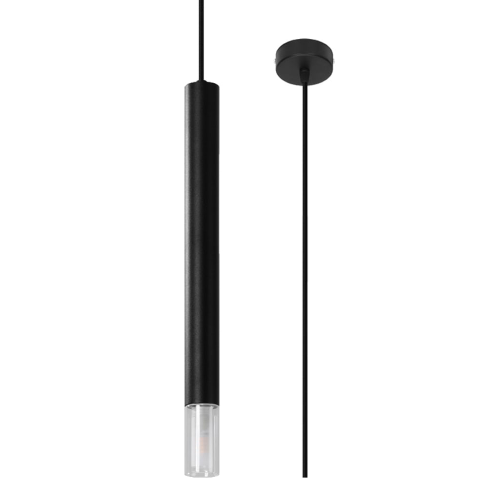 Suspension tube en métal, noir L: 8cm
