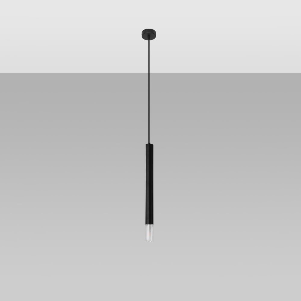 Suspension tube en métal, noir L: 8cm — vue 3