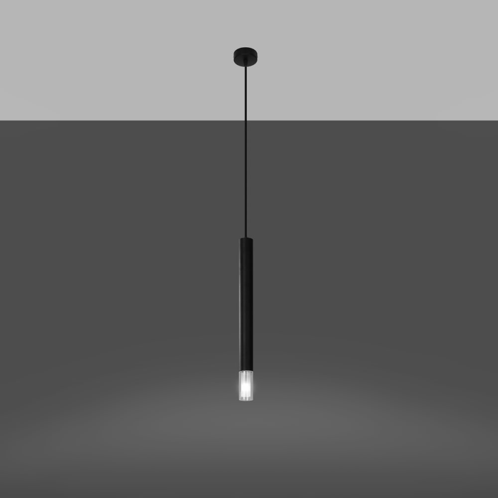 Suspension tube en métal, noir L: 8cm — vue 4