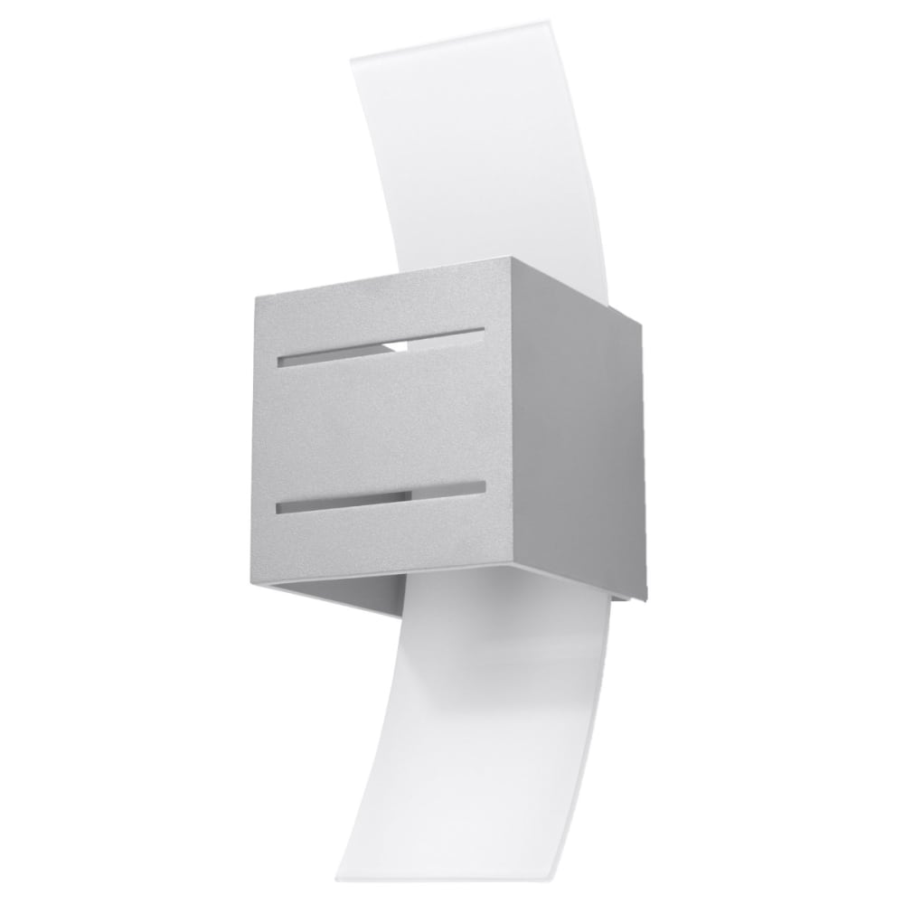 Lámpara de pared gris aluminio/vidrio alt. 30 cm