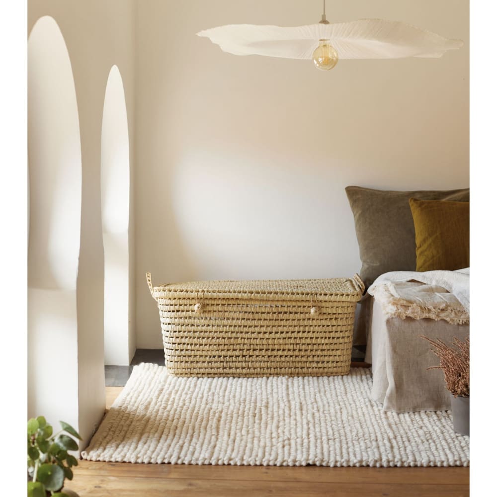 Malle de rangement feuille de palmier osier naturel 40 x 80