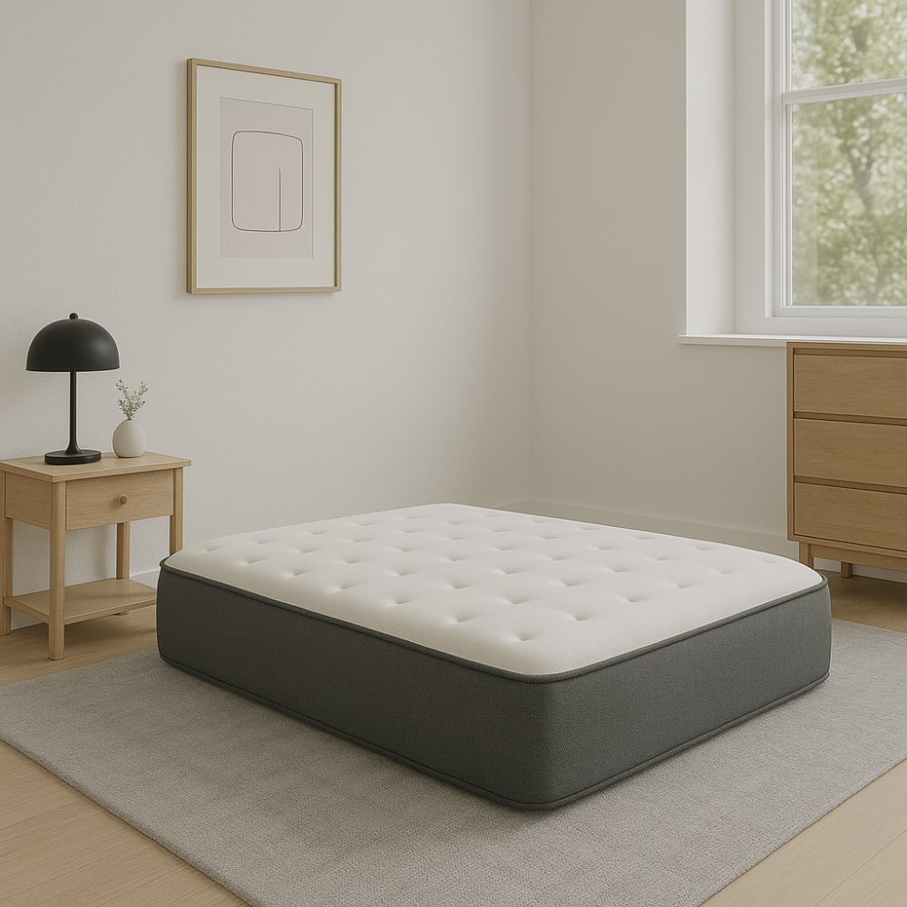 Colchón firme 135x190 cm, muelles ensacados y tejido de lino natural - Maisons du Monde