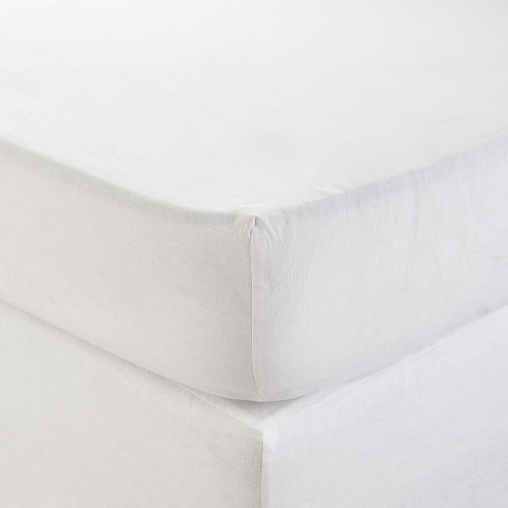 Fodera CARLINA BIANCO 140x200 cm - Modello Contemporaneo - Bianco - Lino