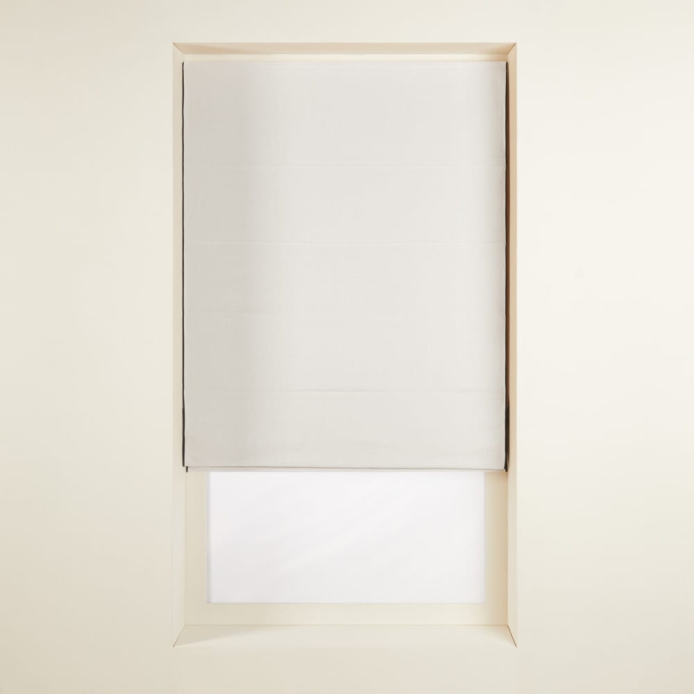 Store bateau occultant en lin beige 120x220 cm