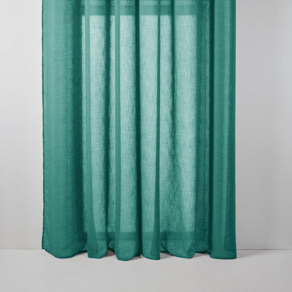 Voilage aspect lin vaporeux vert 145x298 cm