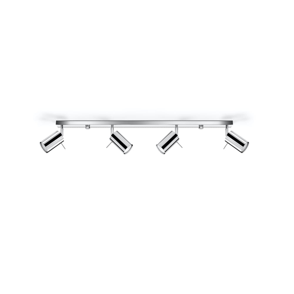 Plafonnier Acier Chrome GU10 4 Ring Line — vue 3