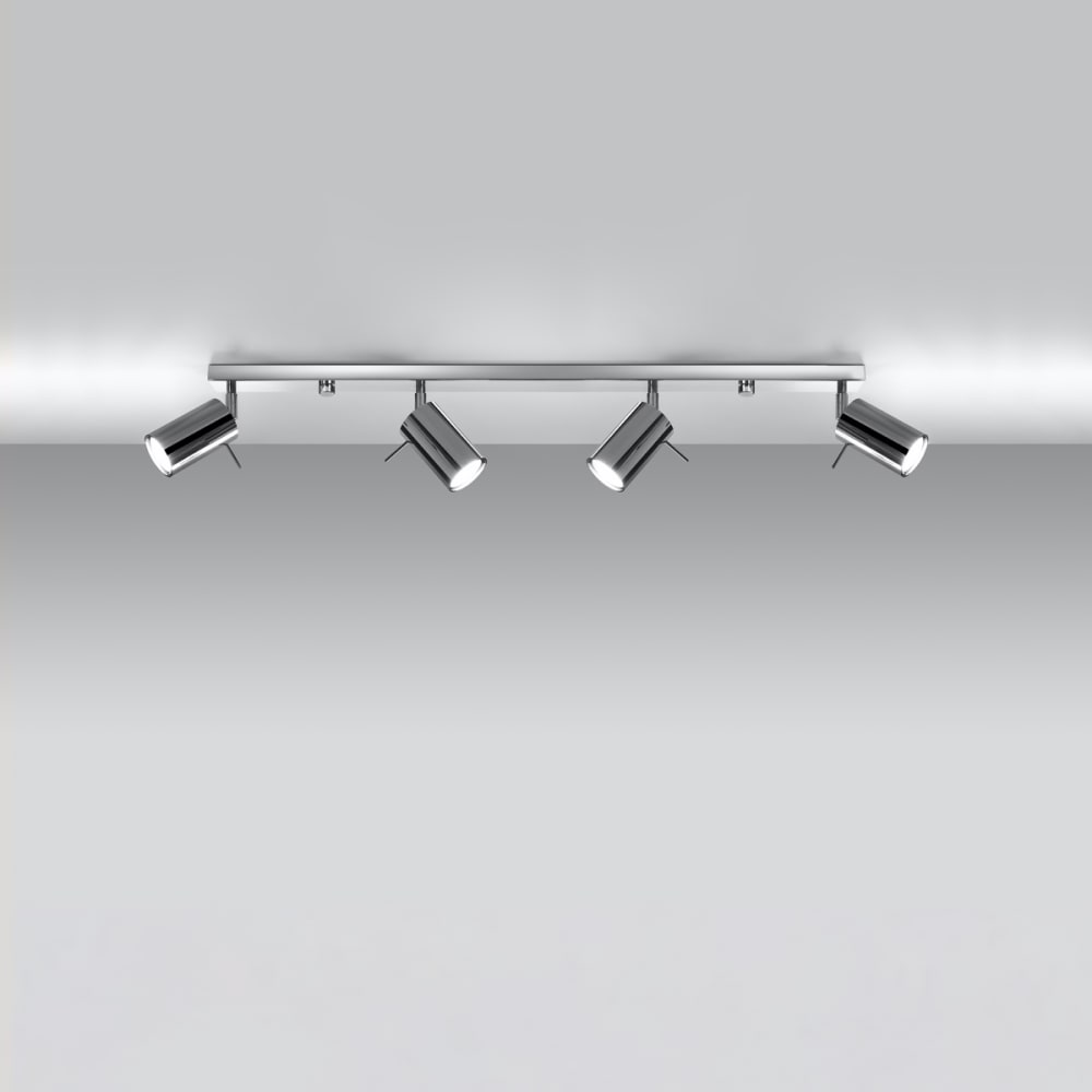 Plafonnier Acier Chrome GU10 4 Ring Line — vue 4