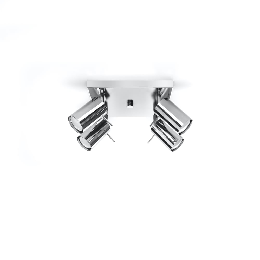 Plafonnier Acier Chrome GU10 4 Ring — vue 3