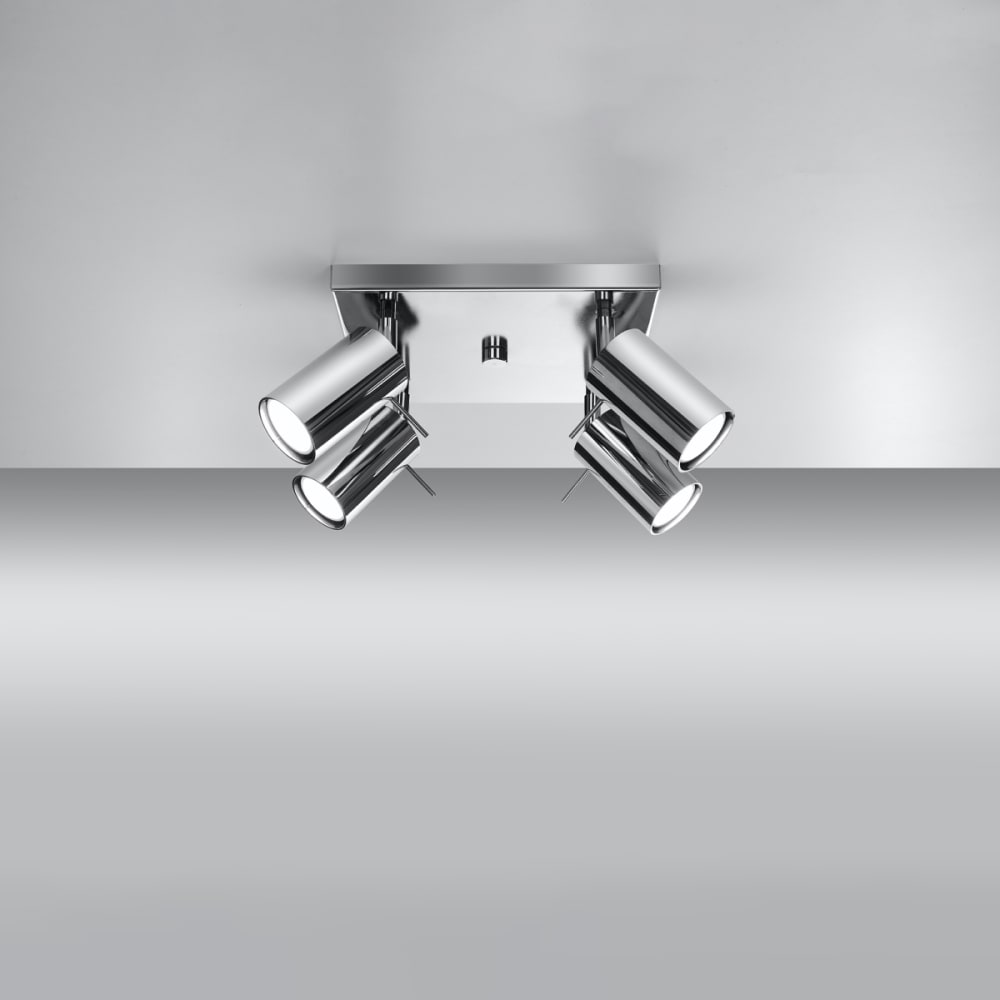 Plafonnier Acier Chrome GU10 4 Ring — vue 4
