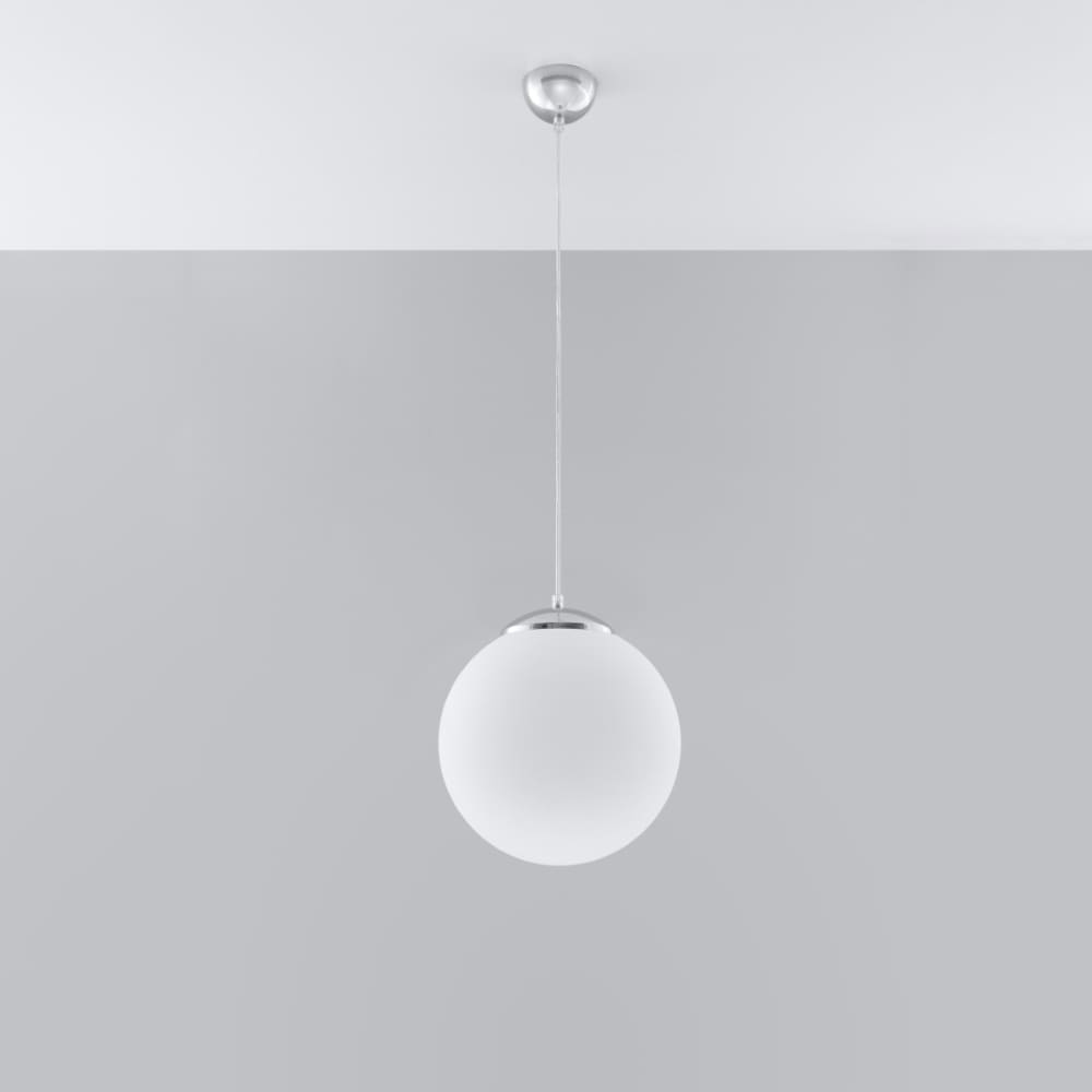 Lámpara de techo blanco cromo acero vidrio alt 120 cm - Maisons du Monde