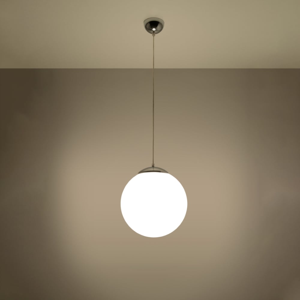 Suspension Acier Blanc/Chromé E27 1 Ugo 30 — vue 4