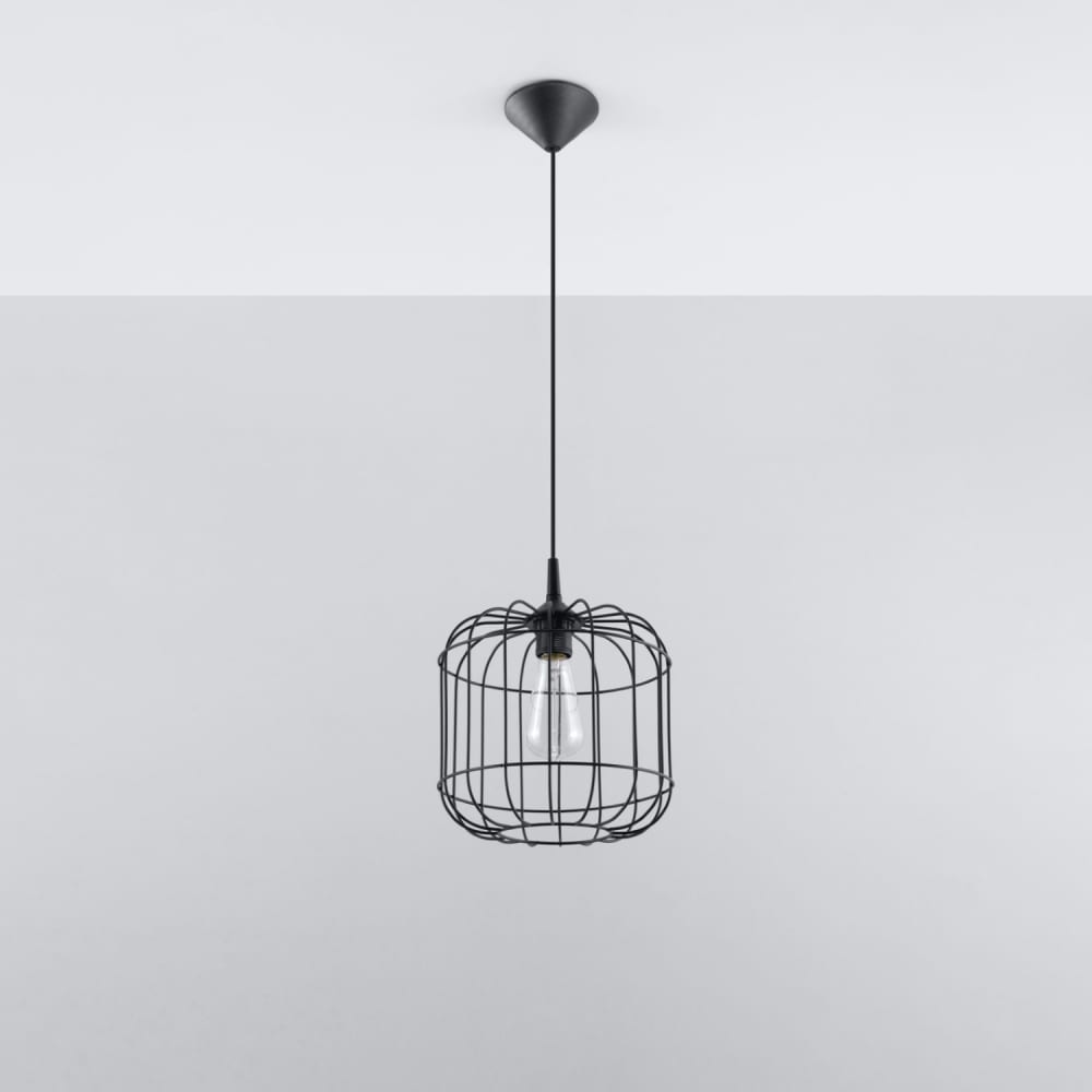 Suspension ovale en métal, noir L: 23cm — vue 3
