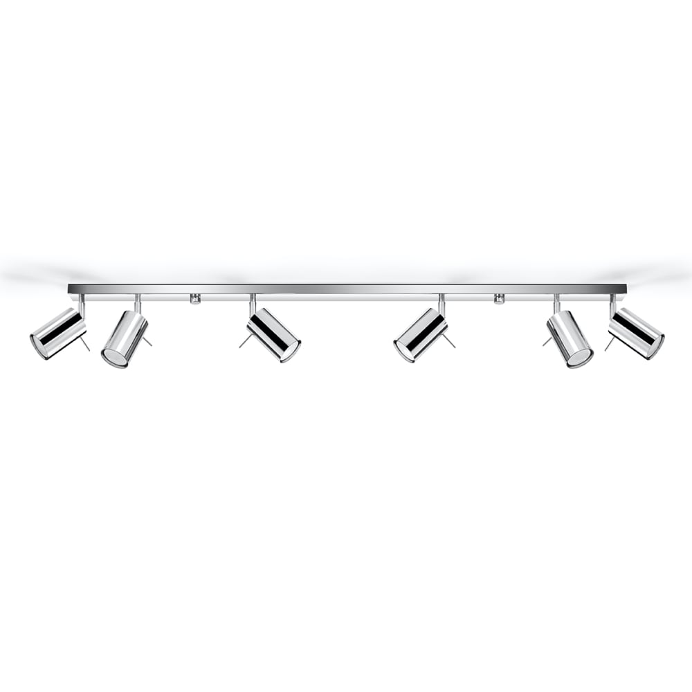 Plafonnier Acier Chrome GU10 6 Ring — vue 3