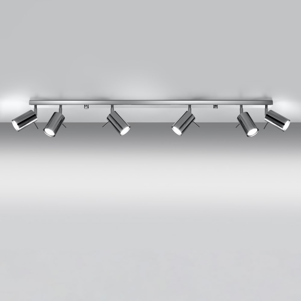 Plafonnier Acier Chrome GU10 6 Ring — vue 4