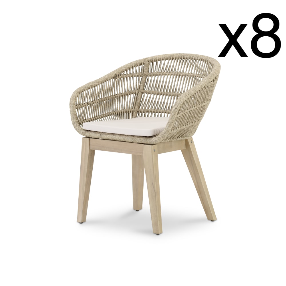Pack de 8 chaises en - corde
