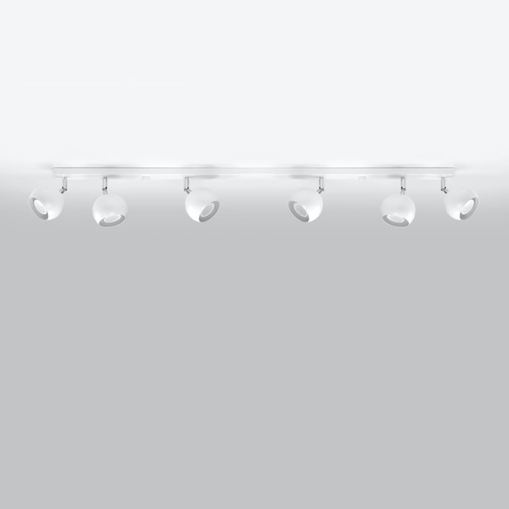 Plafonnier Acier Blanc GU10 6 Oculare — vue 3
