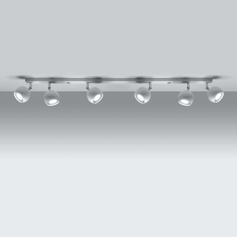 Plafonnier Acier Blanc GU10 6 Oculare — vue 4