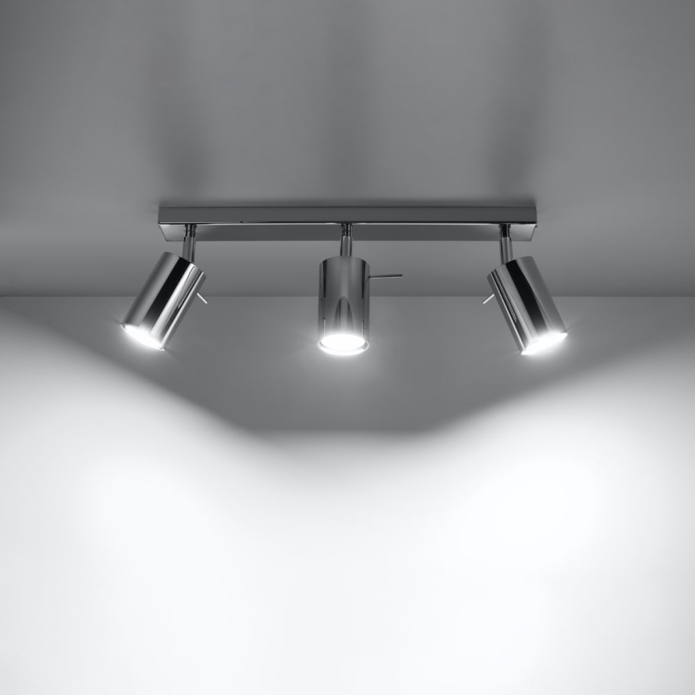 Plafonnier Acier Chrome GU10 3 Ring — vue 4