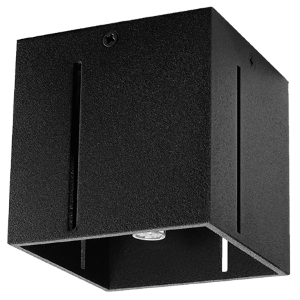 Plafonnier carré en aluminium, noir L: 10cm