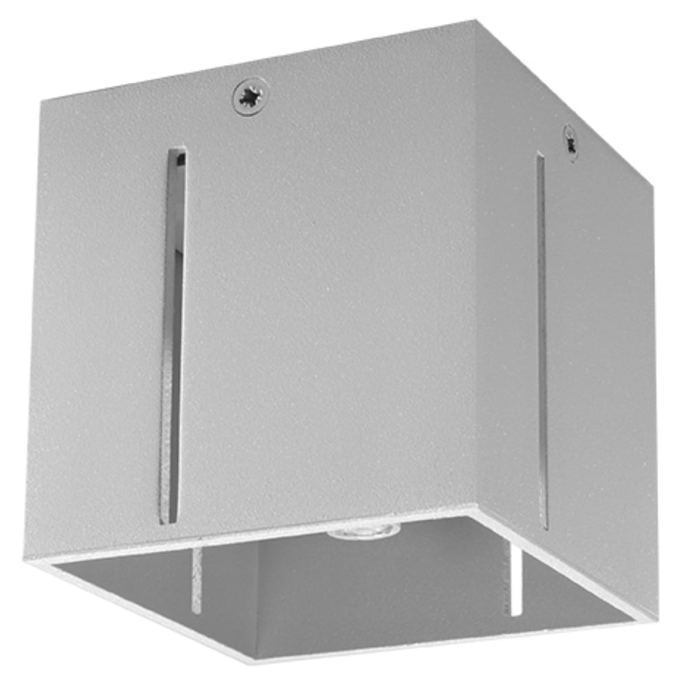 Plafonnier carré en aluminium, gris L: 10cm