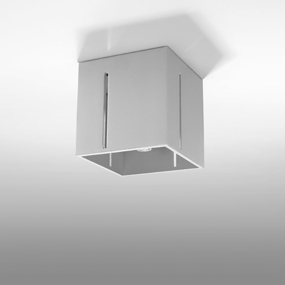 Plafonnier carré en aluminium, gris L: 10cm — vue 3