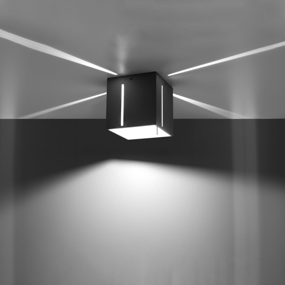 Plafonnier carré en aluminium, gris L: 10cm — vue 4