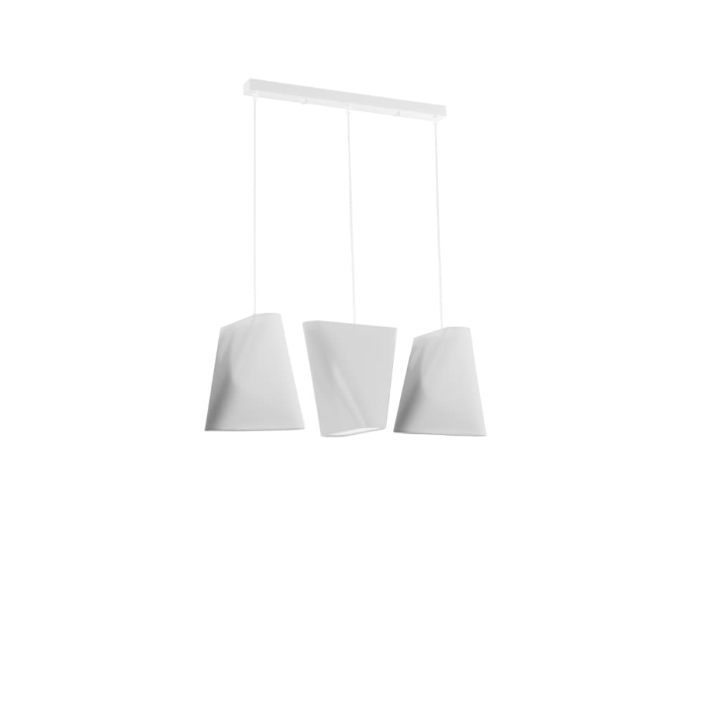 Sollux Lighting Hängelampe aus Stoff, Stahl, Höhe 128 cm, weiß style modern - Stoff