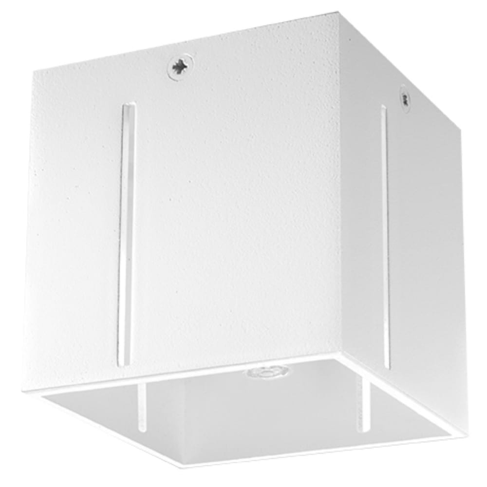 Plafonnier carré en aluminium, blanc L: 10cm