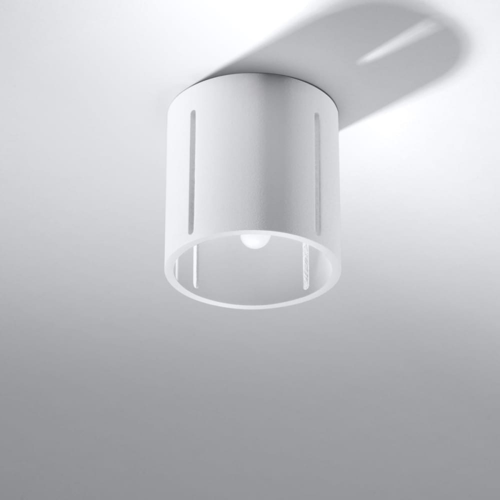 Plafonnier cylindrique en aluminium, blanc L: 10cm — vue 3