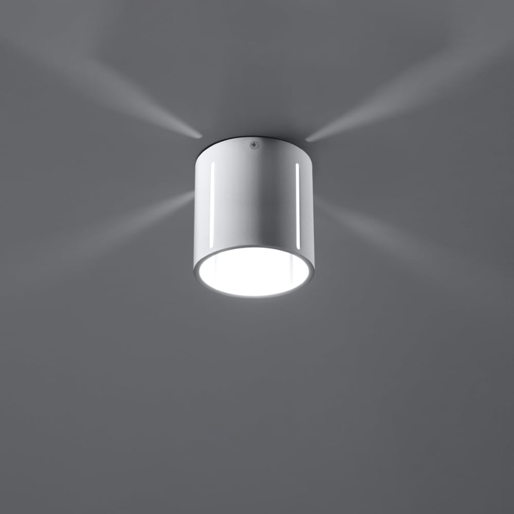 Plafonnier cylindrique en aluminium, blanc L: 10cm — vue 4