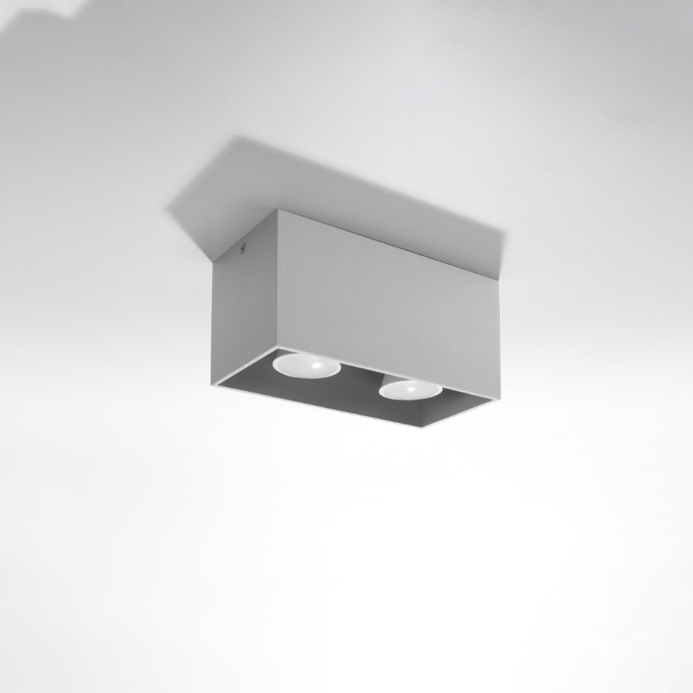 Plafonnier Aluminium Gris GU10 2 Quad — vue 3