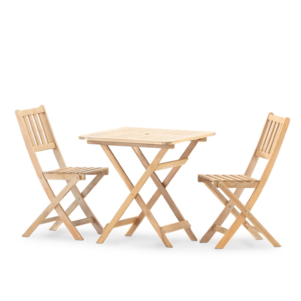 Set balcon table pliante 70x70 + 2 chaises balcon