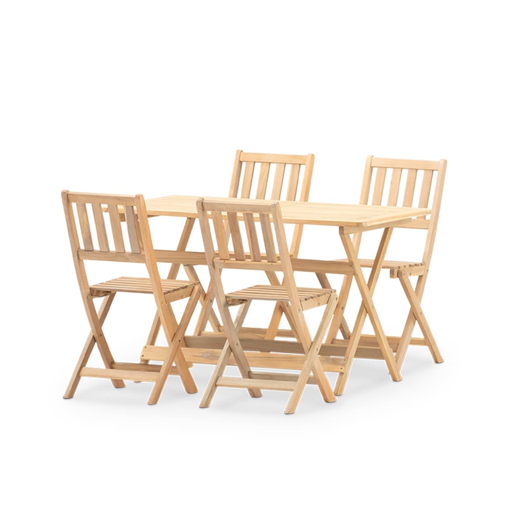 Ensemble table pliante 120x70 + 4 chaises de balcon