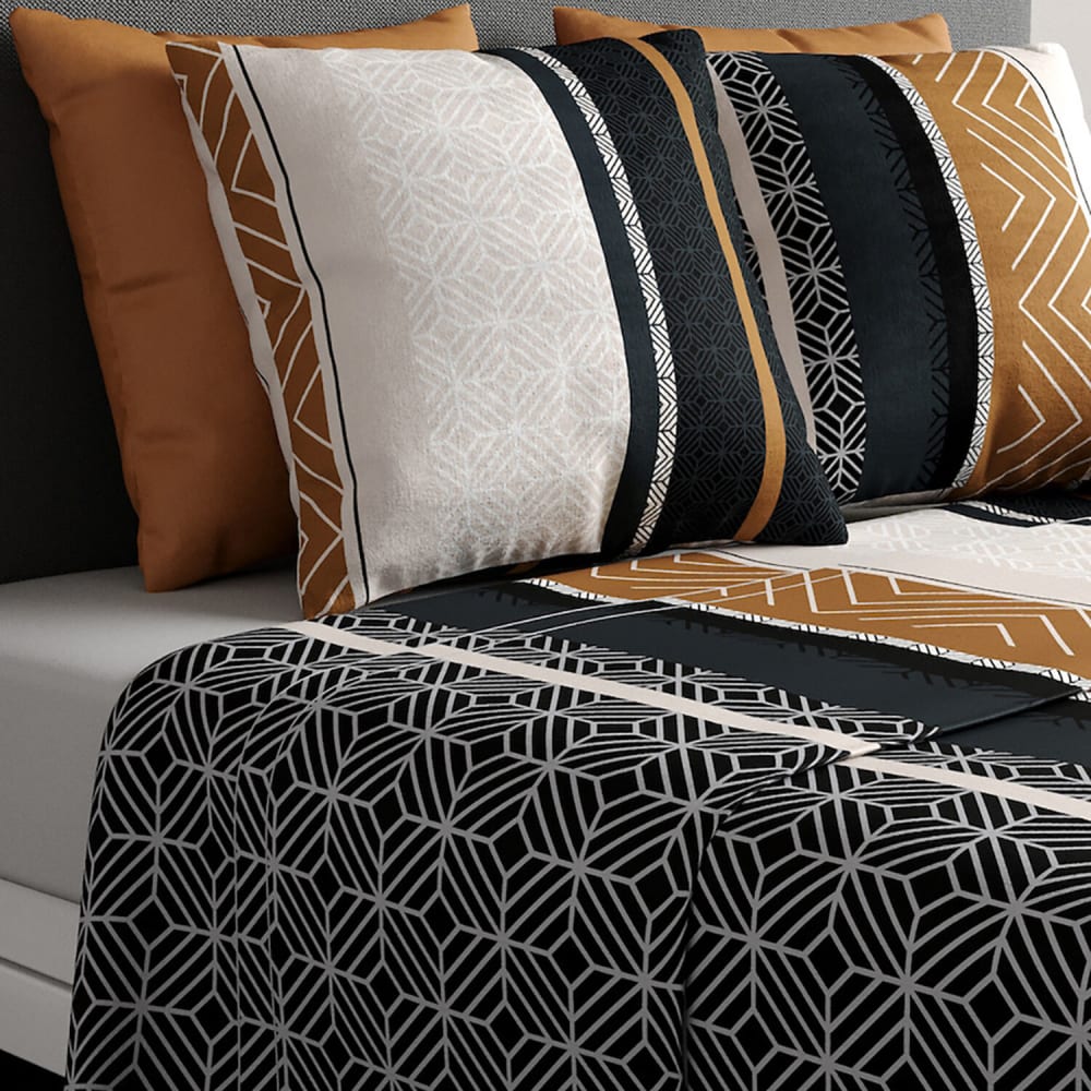 Parure de draps coton imprimée + taie 180x290 cm — vue 4