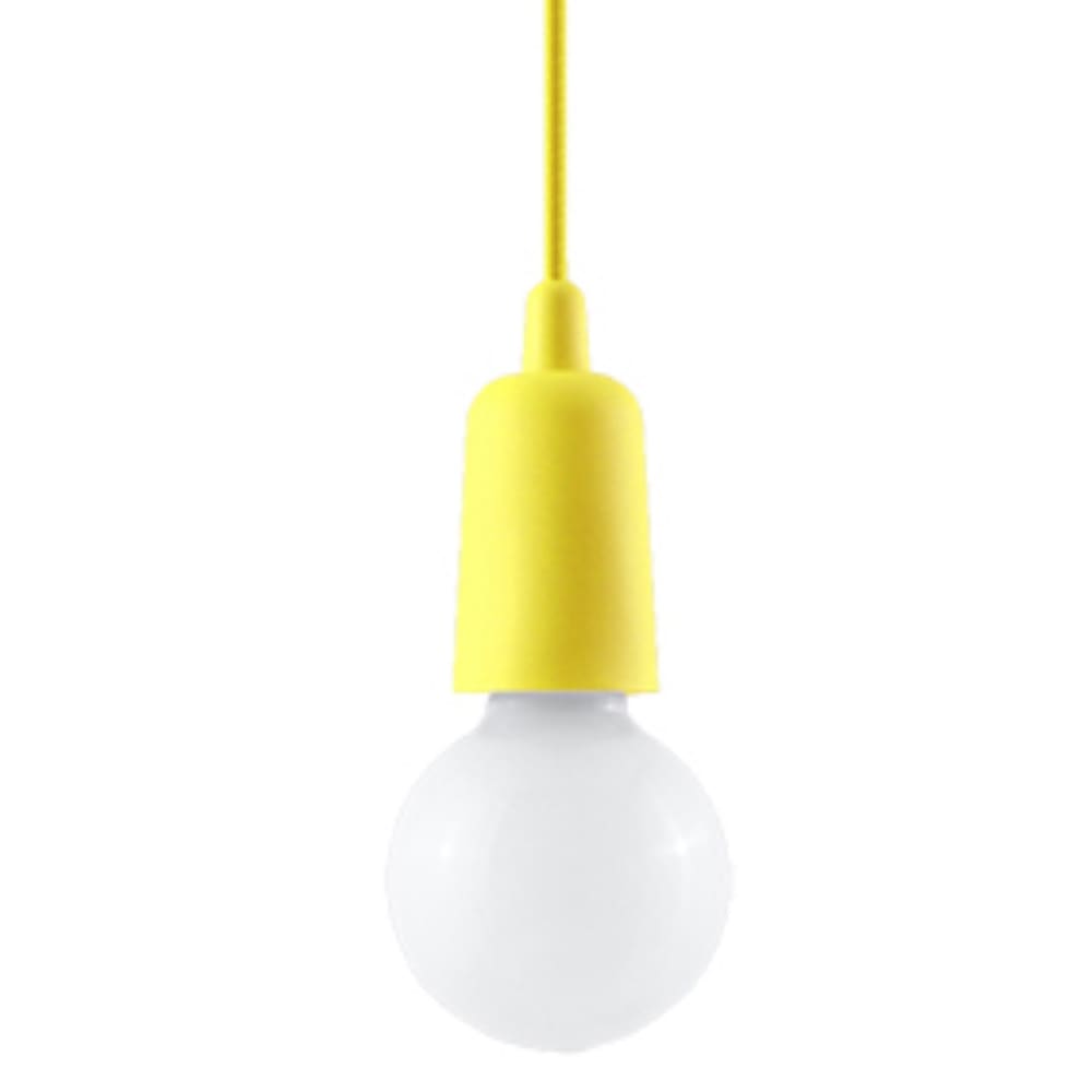 Lampe suspendue PVC jaune H 90 cm
