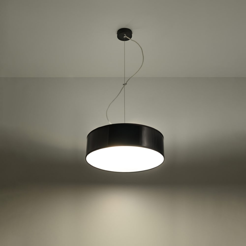 Suspension ronde en acrylique, noir L: 35cm — vue 4