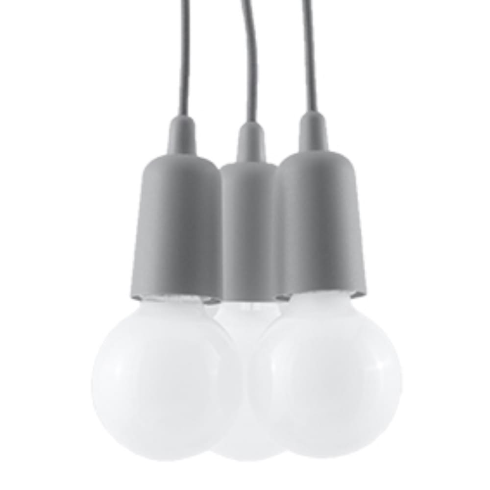 Lámpara de techo gris cloruro de polivinilo alt. 90 cm