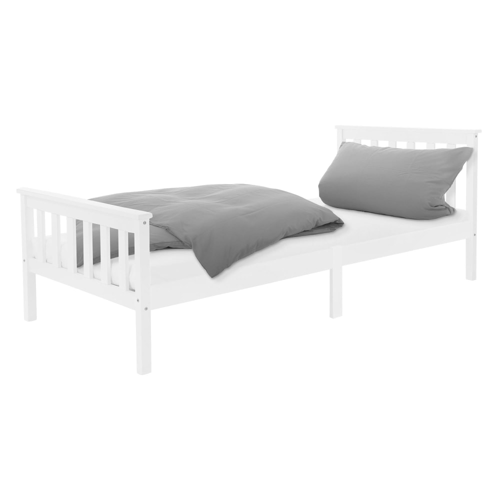 ML-Design Holzbett 90x200 cm Weiß aus Kiefernholz mit Lattenrost Weiß Baby