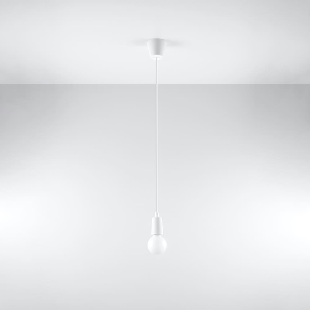 Suspension PVC Blanc E27 1 Diego — vue 3