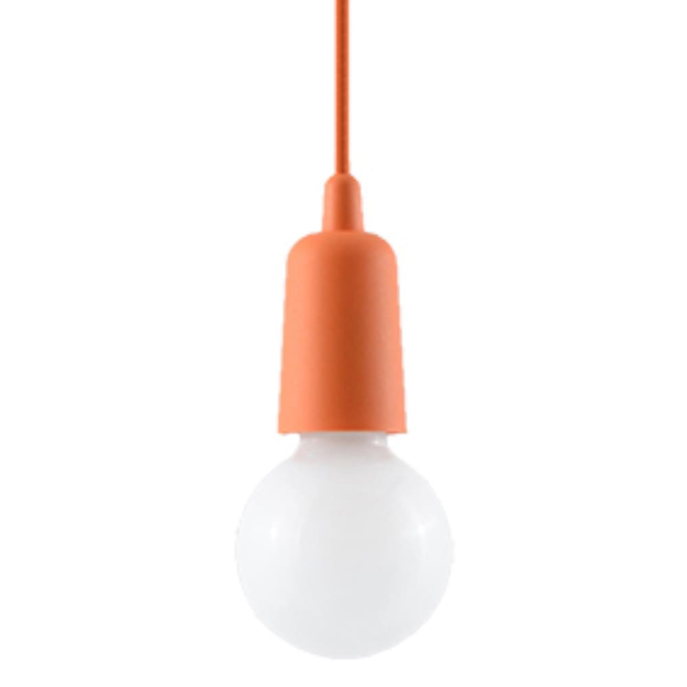 Lampe suspendue PVC orange H 90 cm