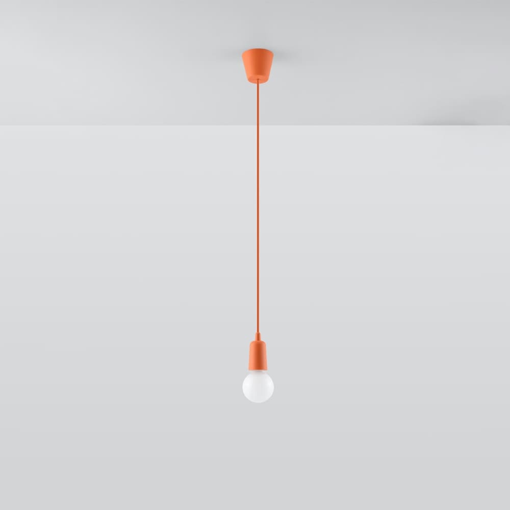 Suspension PVC Orange E27 1 Diego — vue 3