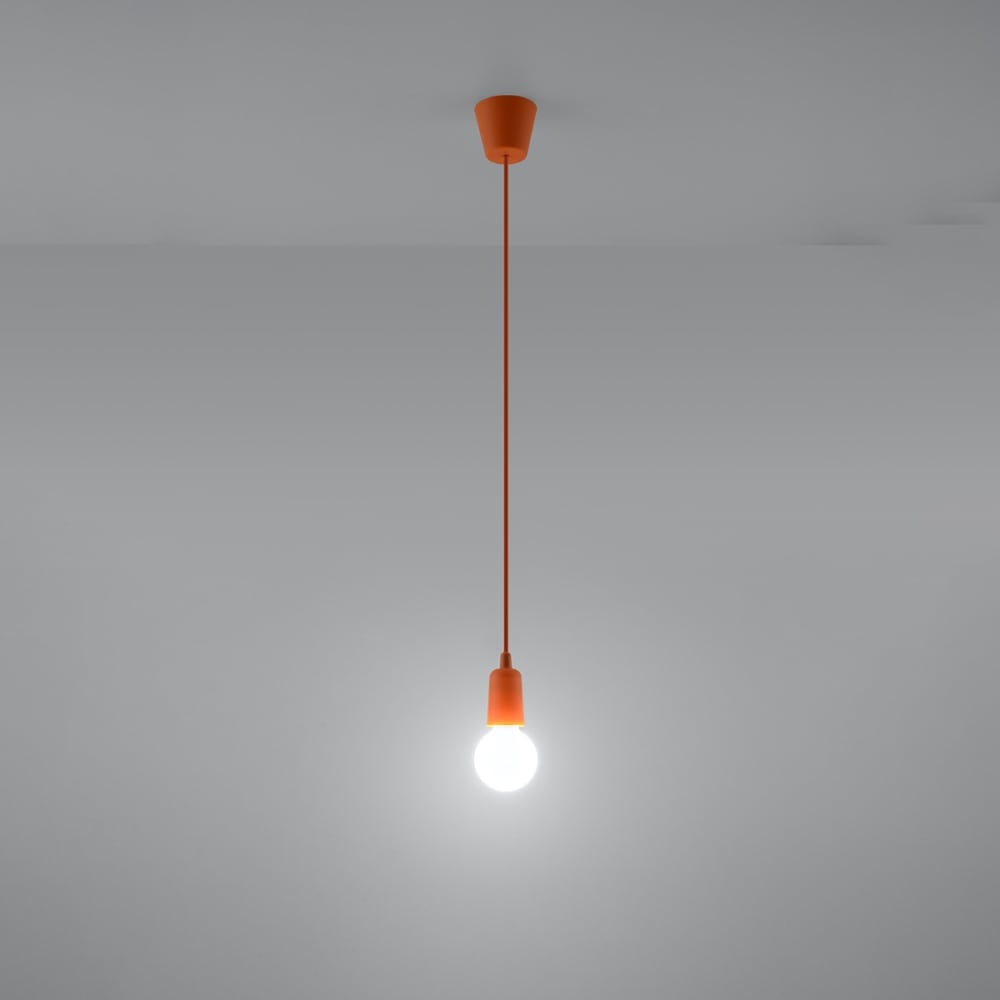 Suspension PVC Orange E27 1 Diego — vue 4