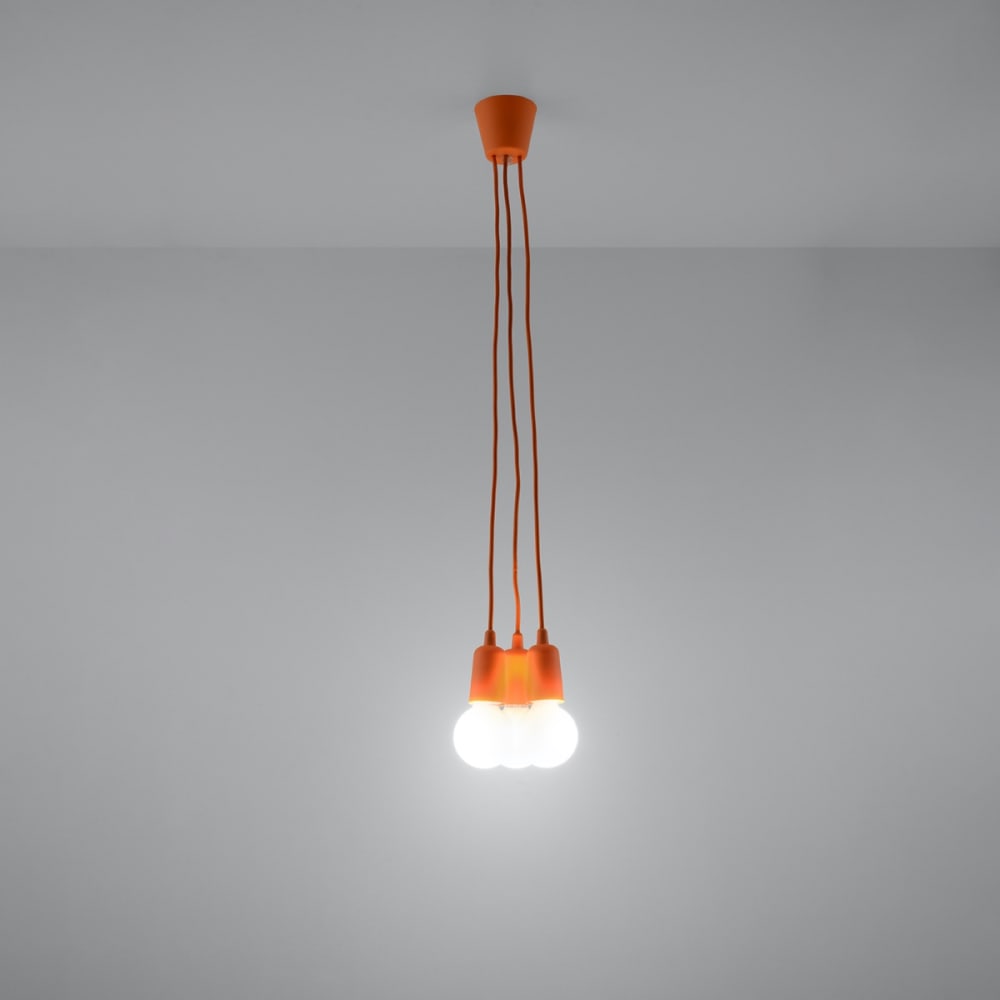 Suspension PVC Orange E27 3 Diego — vue 4