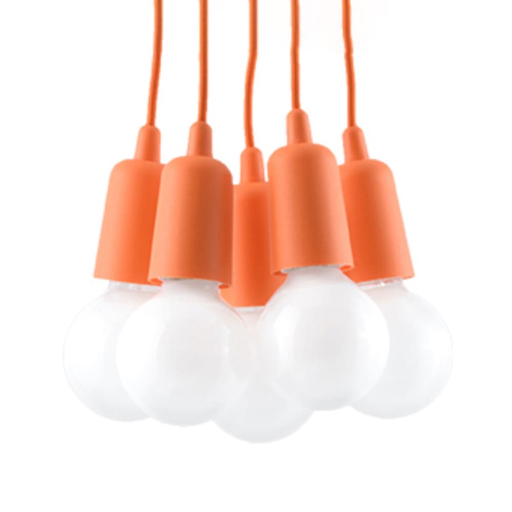Lampe suspendue PVC orange H 90 cm