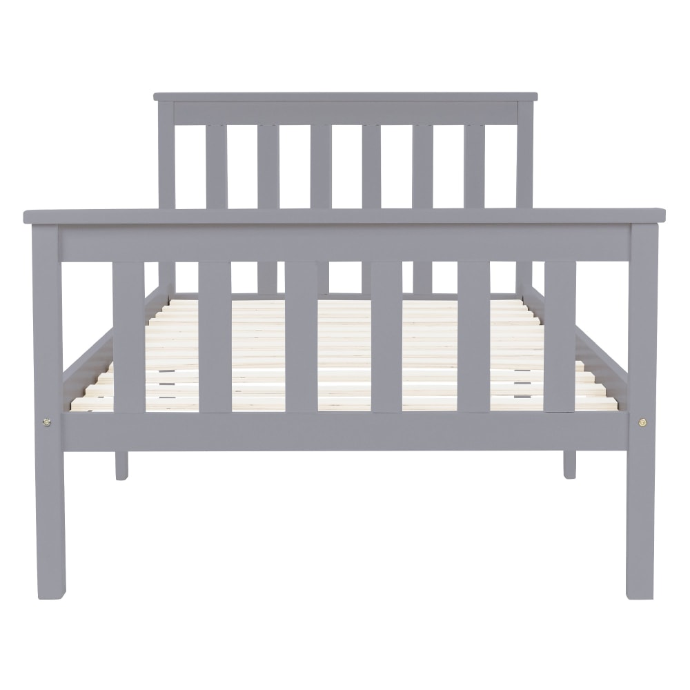 Letto singolo in legno massiccio di pino grigio 90 x 200 cm -