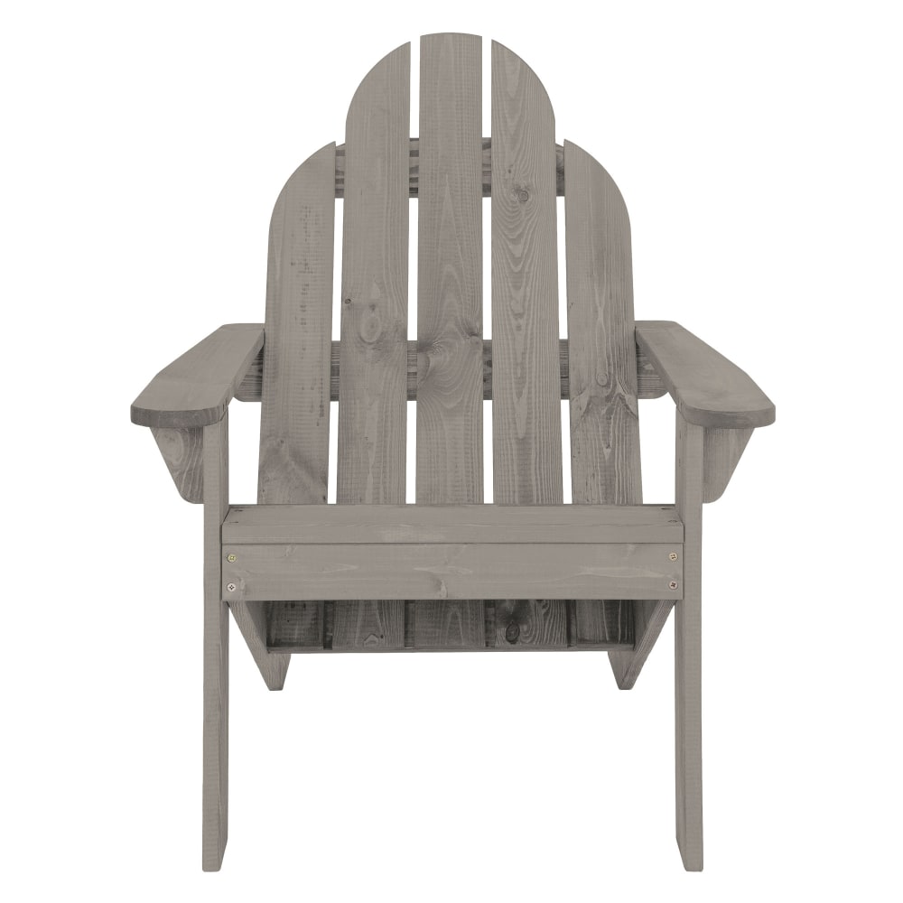 Banco de jardín con respaldo y 3 sillas adirondack madera maciza gris - Maisons du Monde