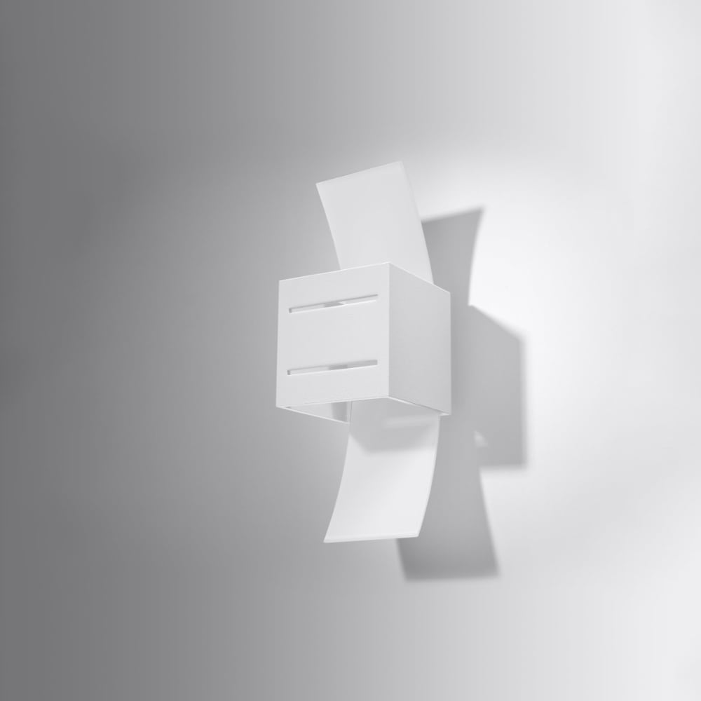 Lampada da parete bianca alluminio/vetro - Sollux Lighting