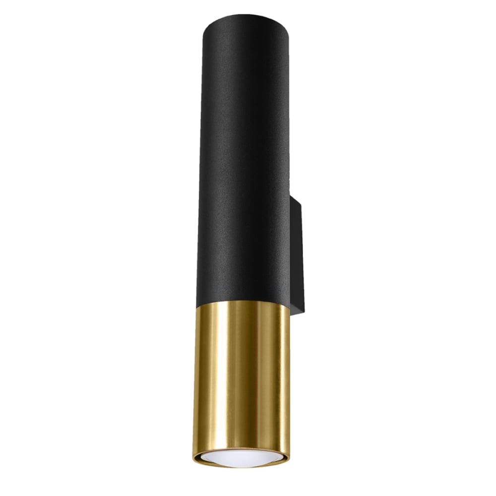 Applique tube en métal, noir L: 6cm