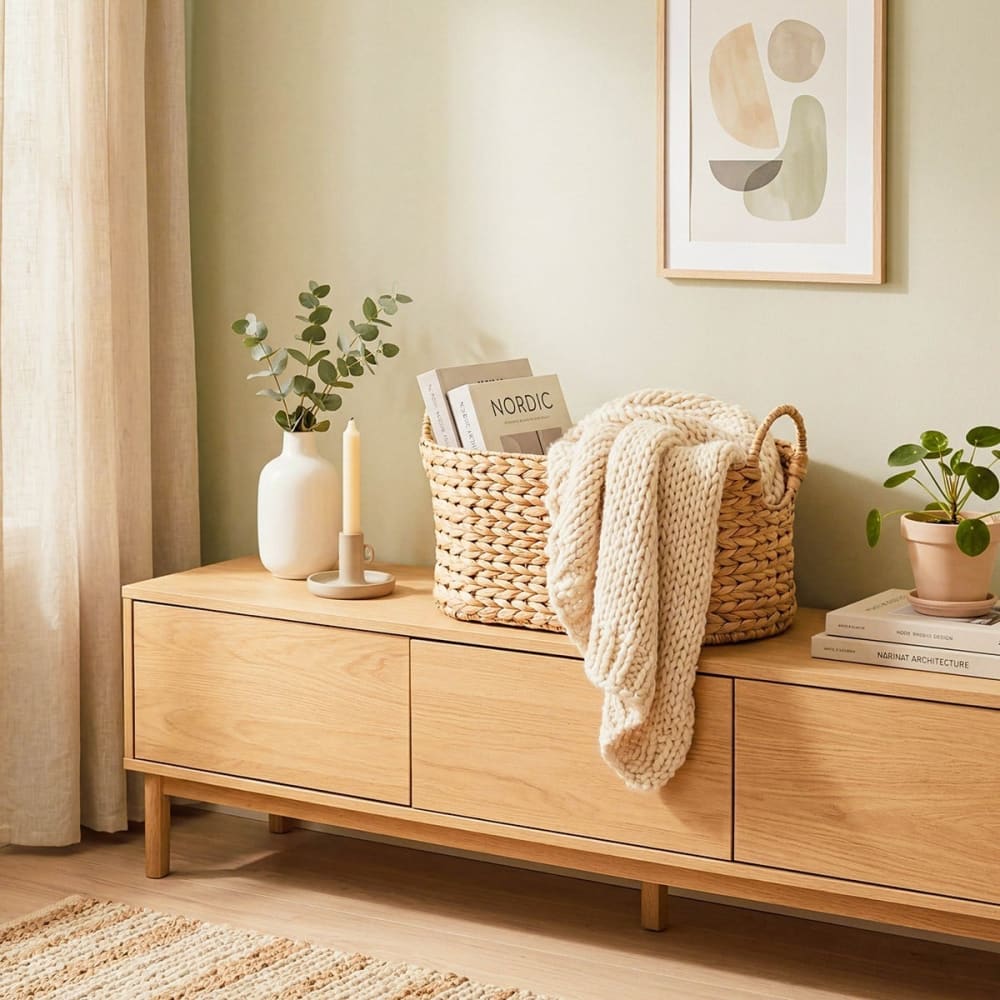 Petit panier en jacinthe d'eau - h21 cm - Maisons du Monde