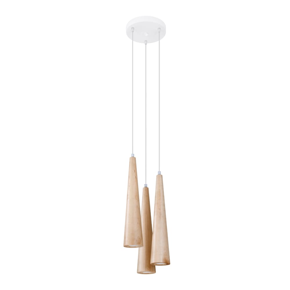 Lámpara de techo madera natural madera alt. 120 cm